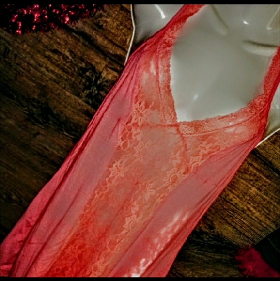 Victoria's Secret Nightie Size S Coral Lace Panel - Picture 8 of 11